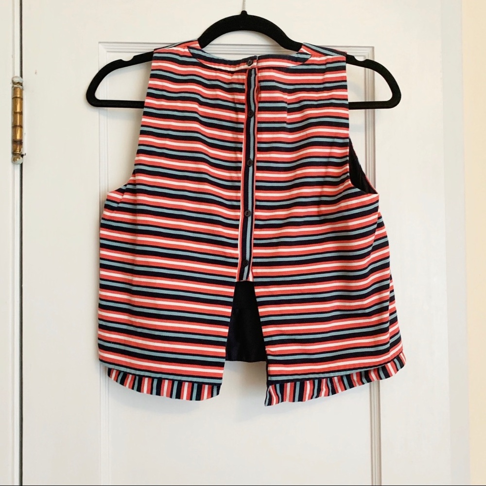 ☘️ Zara Stripe Crop Top Size Large - Picture 3 of 8
